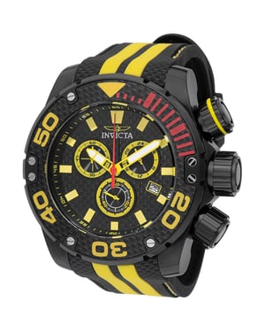 Invicta Sea Hunter 48990 Herenhorloge - Quartz Uurwerk - Roestvrij Staal met Zwarte Wijzerplaat - 52 mm