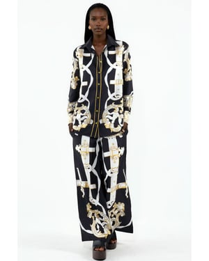 Printed Shirt And Wide-Leg Trouser Set