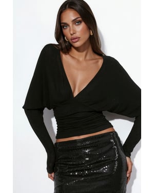 Loose-fit V-neck Knitted Blouse