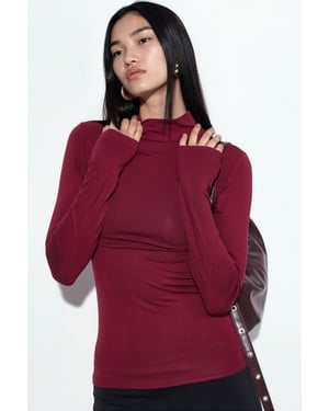 Slim Fit Half Turtleneck Blouse