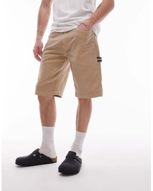 Tommy Jeans canvas snickarshorts i beige
