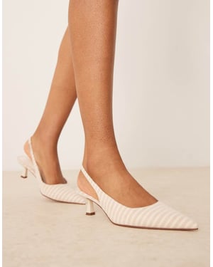 ASOS DESIGN Stroll slingback medelhöga klackskor i naturlig rand