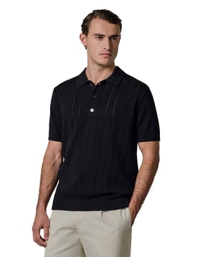 Poloshirt Profuomo navy met structuur