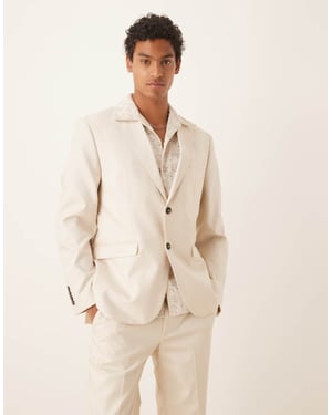 Utvald Ascot regular fit blazer i krämfärg