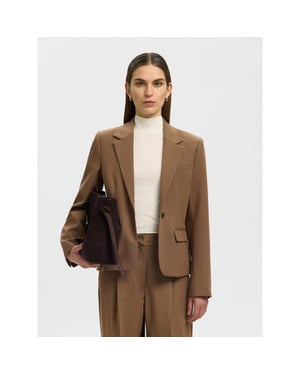 Selected Femme slwfitted signe blazer noos 16101746 toffee