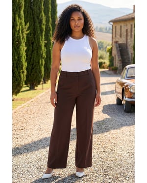 Curve Wide Leg Tailored Trouser