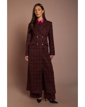 Check Double Breasted Formal Coat