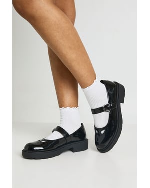 Cut Out Detail Chunky Mary Janes
