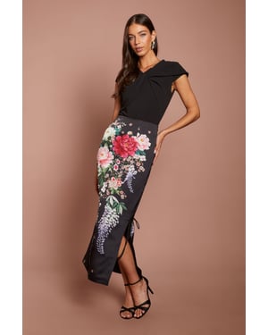 Printed Satin Skirt