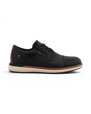 Mustang Zwarte Nepleer Buitenschoenen voor de Mens - M0141002