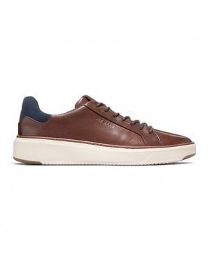 Cole Haan Men's GrandPro Luxe Mile Trainer Brown Leather Sneakers - C45103