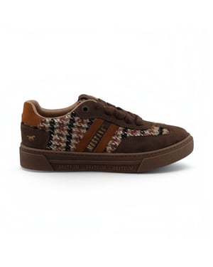 Mustang Dames Bruine Tweed Sneakers Trainerschoenen - M0212020