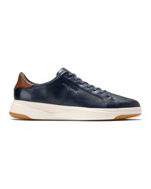 Cole Haan GrandPro Luxe Mile Trainer för herrar – blå lädersneakers - C42754