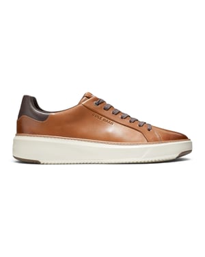 Cole Haan herrarnas GrandPro Luxe Mile Trainer Tan lädersneakers - C34229