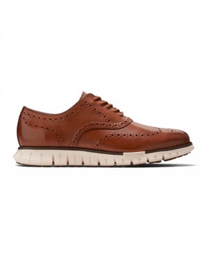 Cole Haan herrarnas ZeroGrand Wingtip Oxford Trainer Bruna lädersneakers - C39602