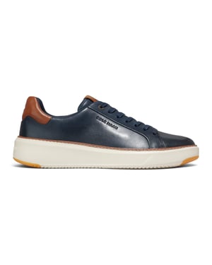 Cole Haan herrarnas GrandPro Luxe Mile Trainer Blå lädersneakers - C37158