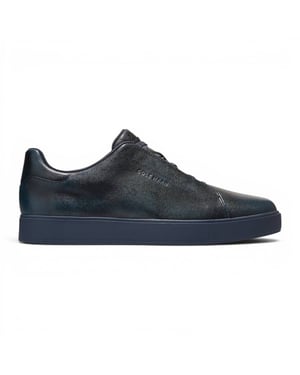 Cole Haan herrarnas GrandPro Luxe Mile Trainer Blå lädersneakers - C44436