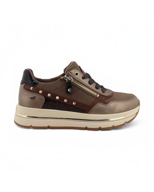 Mustang Dames Bruine Veterschoenen Platformsneakers - M0332001