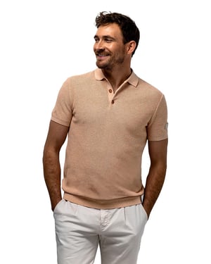 Oranje poloshirt State of Art Regular Fit korte mouw