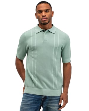 Groen poloshirt Butcher of Blue structuur