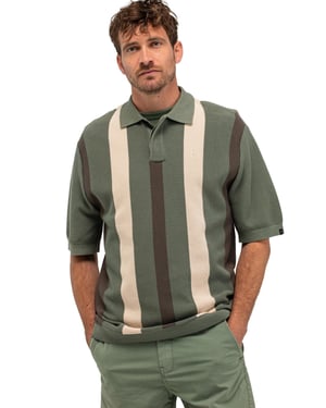 Gestreepte groene polo Butcher of Blue v-hals