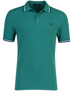 Groen poloshirt Fred Perry normale fit 2-knoops katoen pique