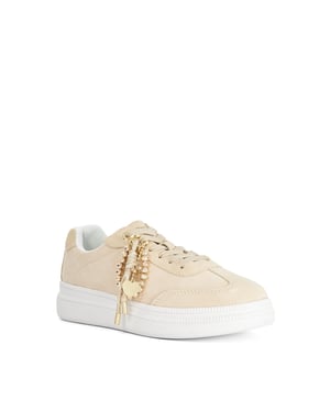 Dune Ladies Elenas - Charm Detail Suede Lace-Up Trainers