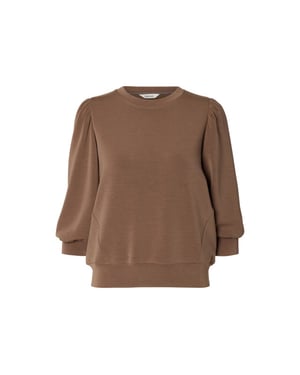 Selected Femme slwtenny 3/4 sweat top noos 16082379 chocolate chip