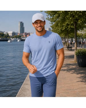 Q1905 T-shirt roden licht melange