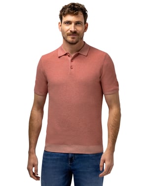 Korte mouw polo State of Art roze regular fit