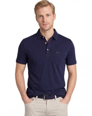 Brax poloshirt katoen donkerblauw gemêleerd normale fit