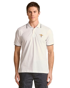 Polo Aeronautica Militaire logo op borst wit
