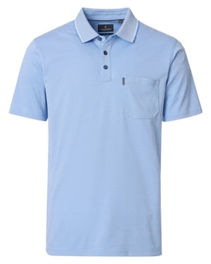 poloshirt korte mouw Casa Moda lichtblauw wijde fit