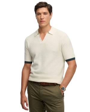 Korte mouw poloshirt Superdry wit katoen