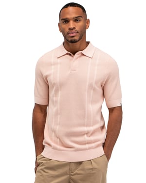 Roze poloshirt Butcher of Blue verticale streep