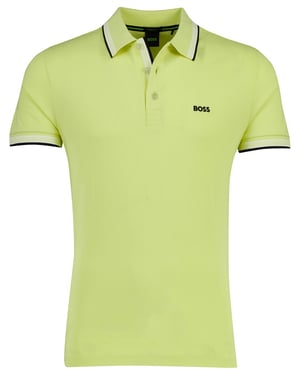 Korte mouw polo BOSS Green Paddy geel pique