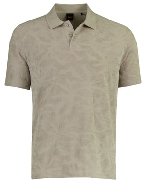 Grijs BOSS Orange poloshirt met structuur