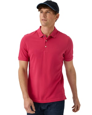 Brax poloshirt roze normale fit korte mouw 3-knoops