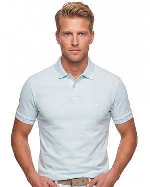 Hugo Boss Orange polo lichtblauw