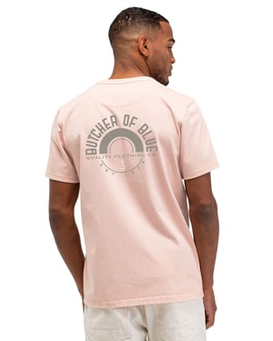 T-shirt Butcher of Blue roze regular fit met opdruk