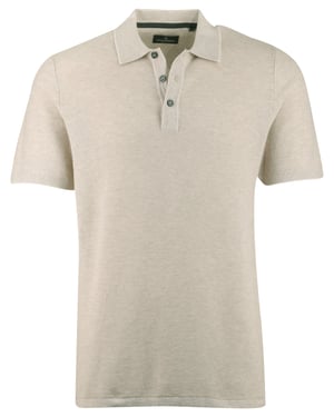 Poloshirt Casa Moda beige structuur 3 knoops