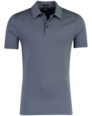Poloshirt BOSS Black jersey blauw slim fit