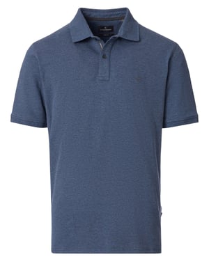 blauw polo normale fit Casa Moda korte mouw 2-knoops