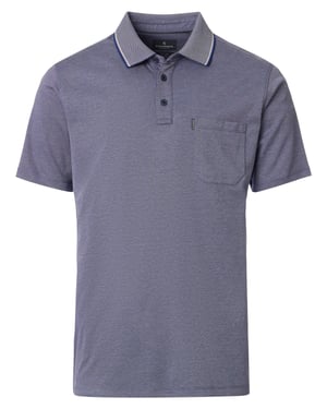 poloshirt korte mouw Casa Moda blauw borstzak