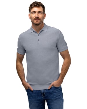 Blauw poloshirt State of Art Regular Fit korte mouw