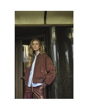 Rino & Pelle Djenna.7002611 rino en pelle bomber jacket fudge cloak and light blue