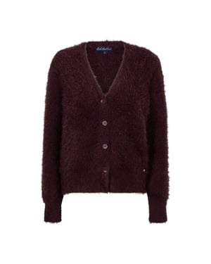 Red Button Rb fuzzy cardigan burgundy