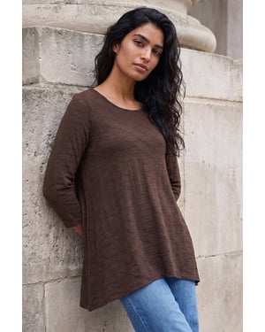 Textured Snit Tunic Top