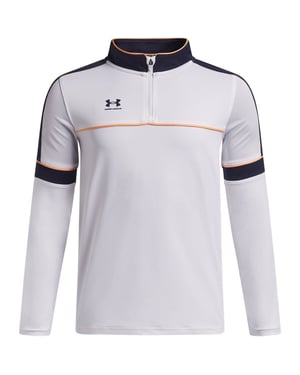 Boys Under Armour Training Quarter Zip Juniors in White/Navy