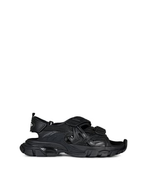 Men's Balenciaga Neoprene Rubber Track Sandals in Black